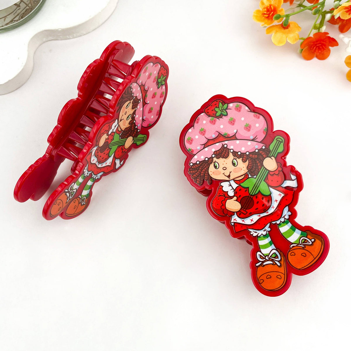 Strawberry Girl Printed Hair Claw Clip