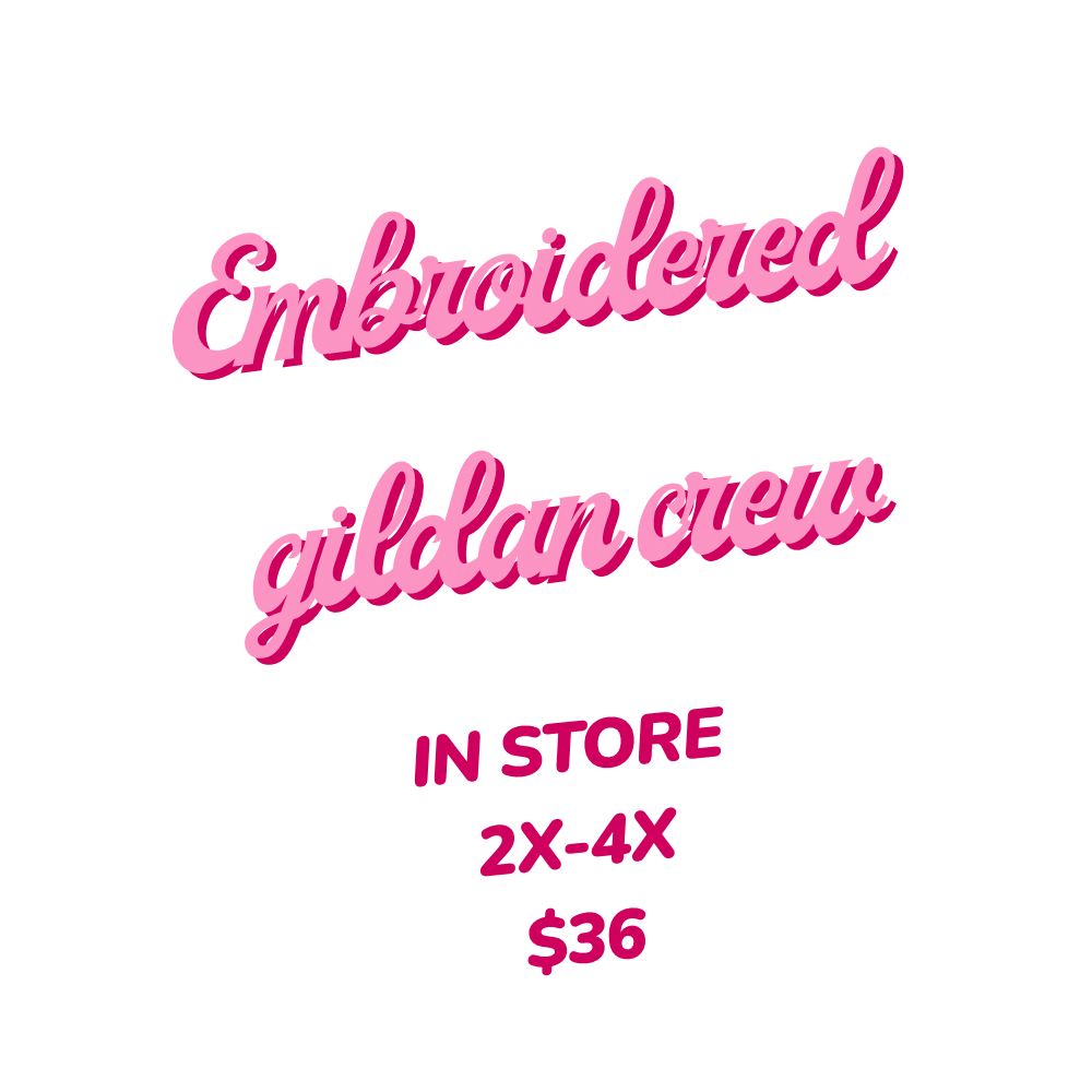 Embroidered gildan crew (2X-4X)