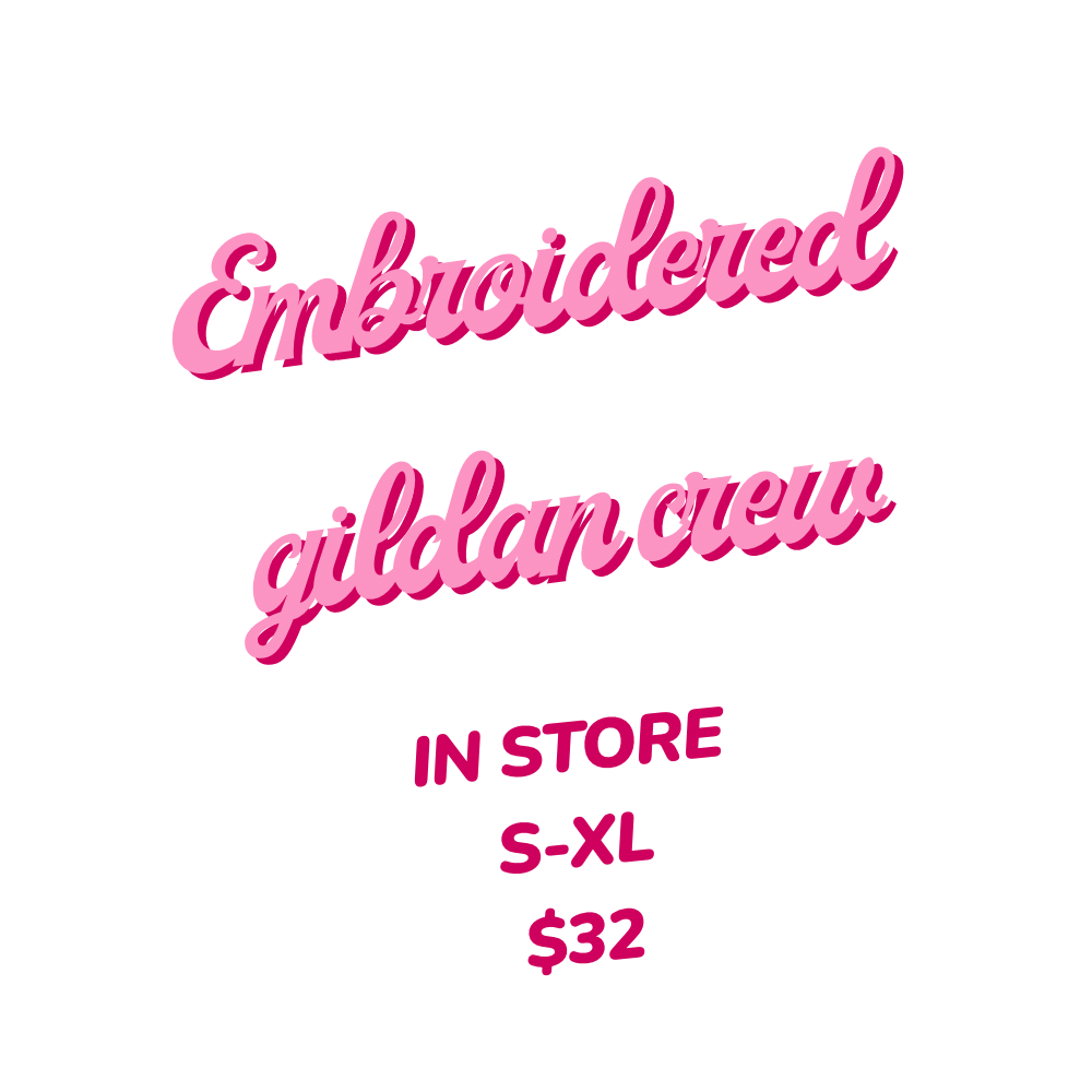 Embroidered gildan crew (S-XL)