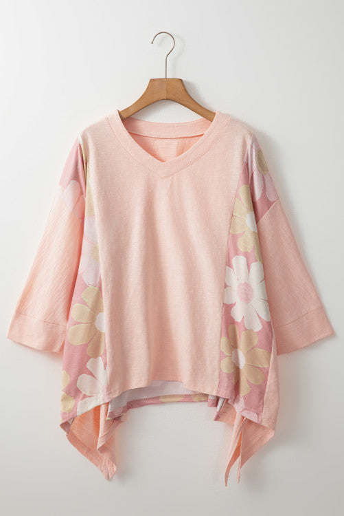Darla floral patchwork oversized top