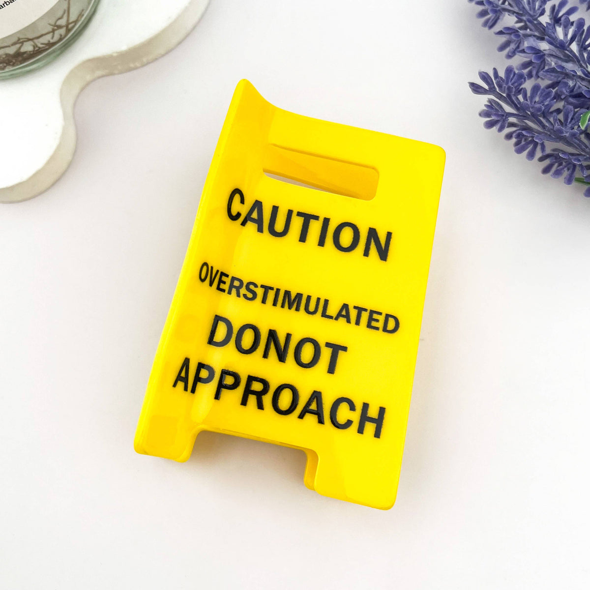 “Overstimulated” Warning Acrylic Hair Claw Clip
