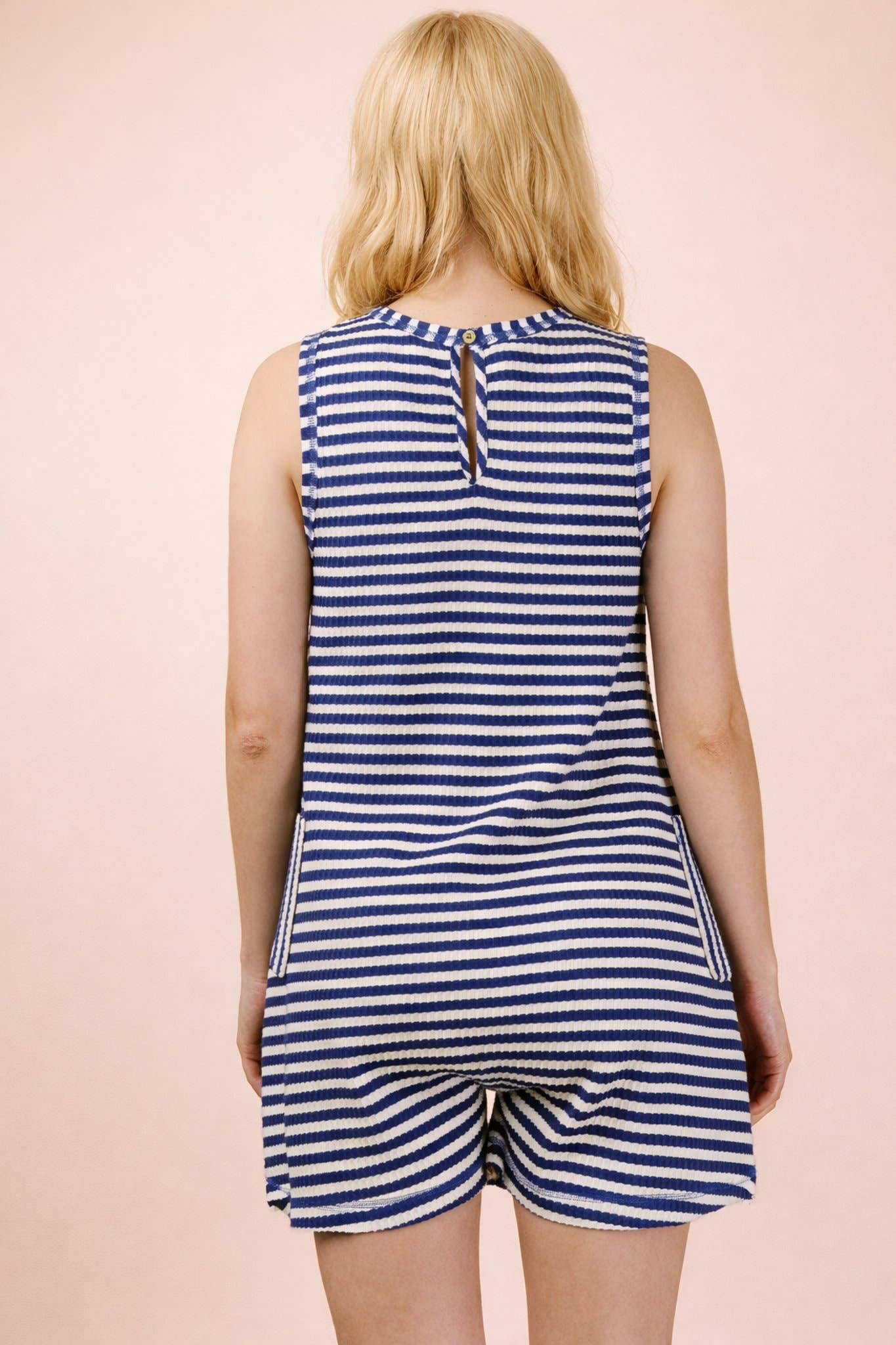 Lonnie Striped Knit Casual Comfy Romper