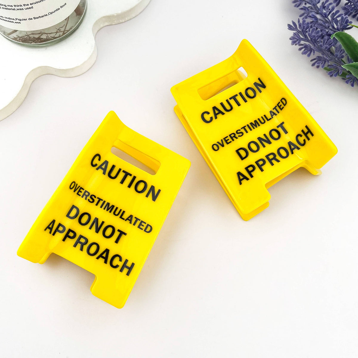 “Overstimulated” Warning Acrylic Hair Claw Clip