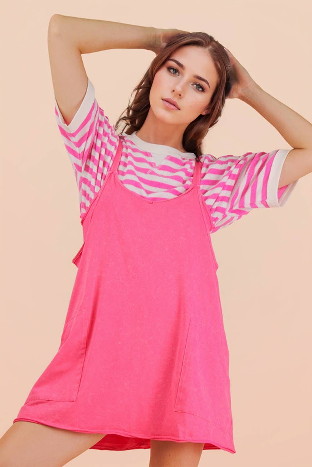 Jessie Mineral Washed Knit Mini Dress with Shorts Inside 