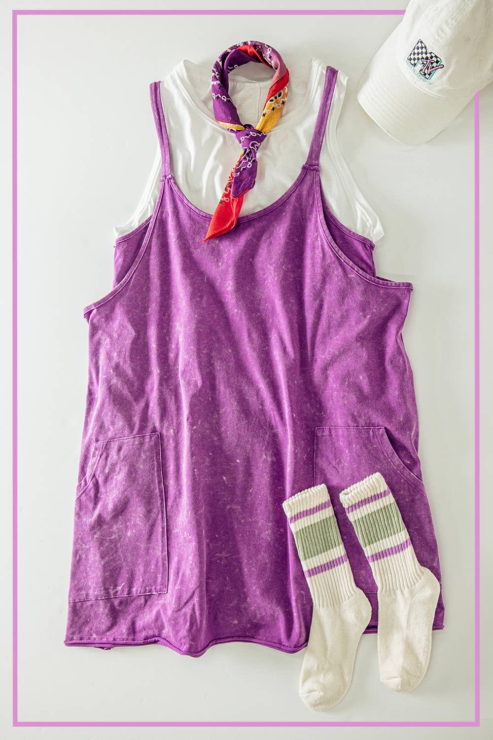 Jessie Mineral Washed Knit Mini Dress with Shorts Inside 