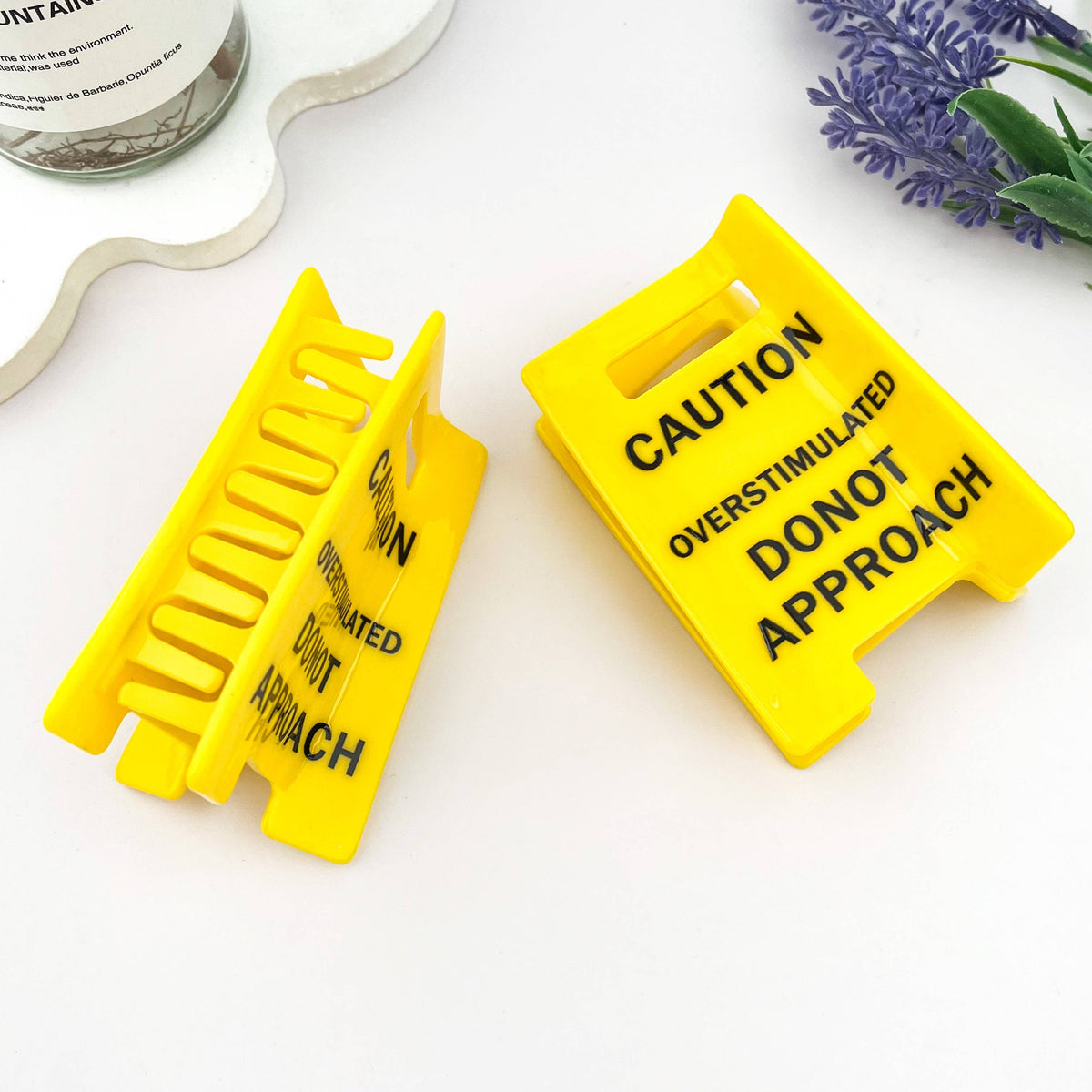 “Overstimulated” Warning Acrylic Hair Claw Clip