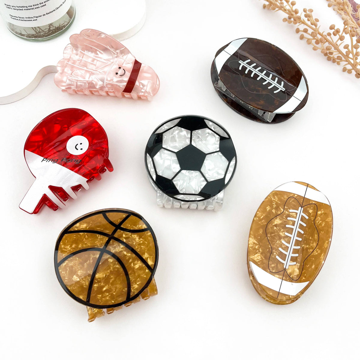 Football & Basketball Sports Hair Claw Clip