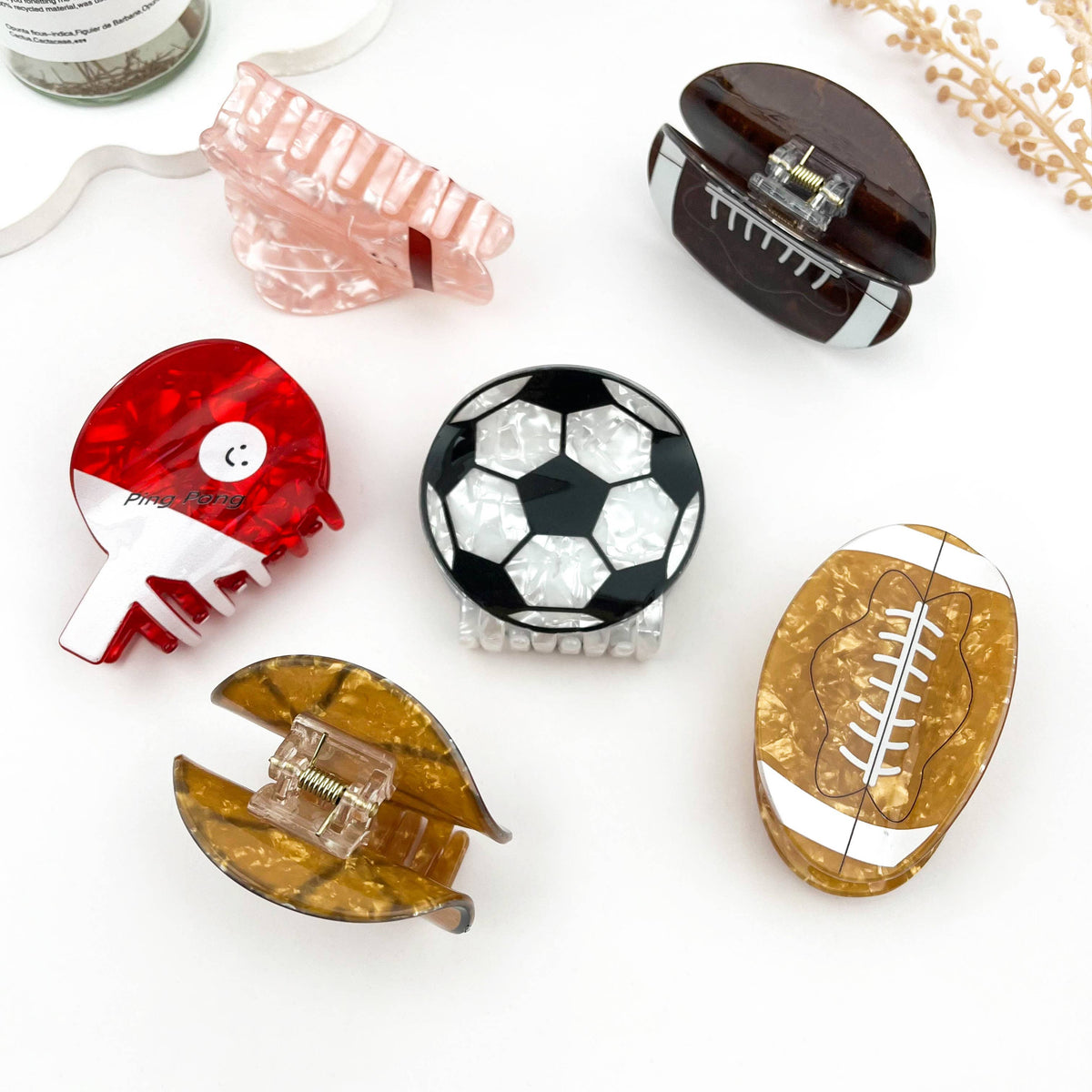 Football & Basketball Sports Hair Claw Clip