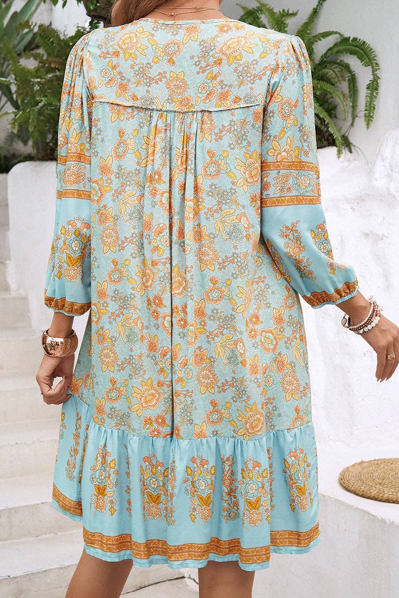 Floral Print Casual Bohemian Dress