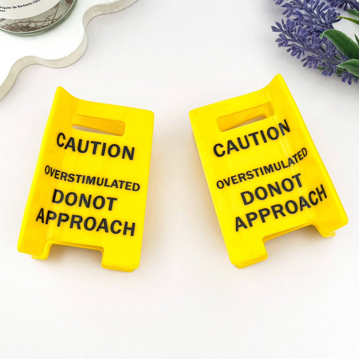 “Overstimulated” Warning Acrylic Hair Claw Clip