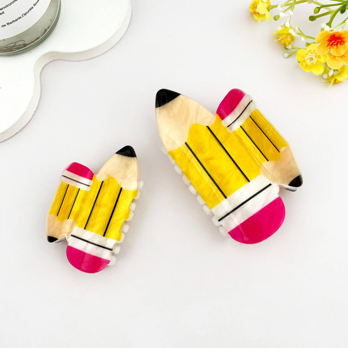 Cartoon Fun Big and Small Pencil Stationery Hair Claw Clip