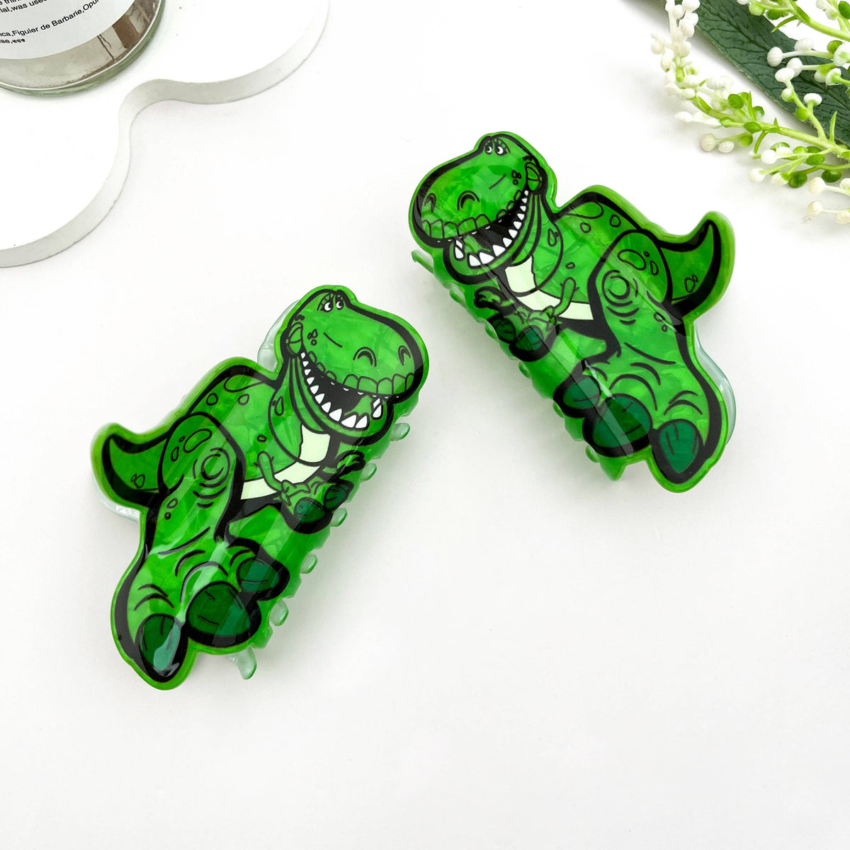 🦖 Green T-Rex Print Claw Clip – Fun Dinosaur Hair Accessory