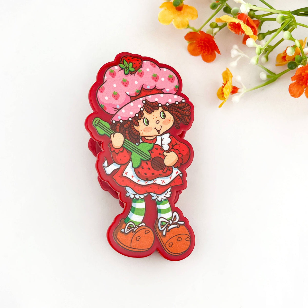 Strawberry Girl Printed Hair Claw Clip