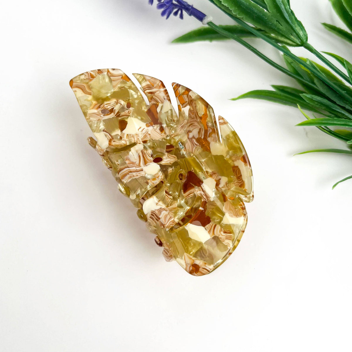 Hollow Monstera Leaf Creative Hair Claw Clip