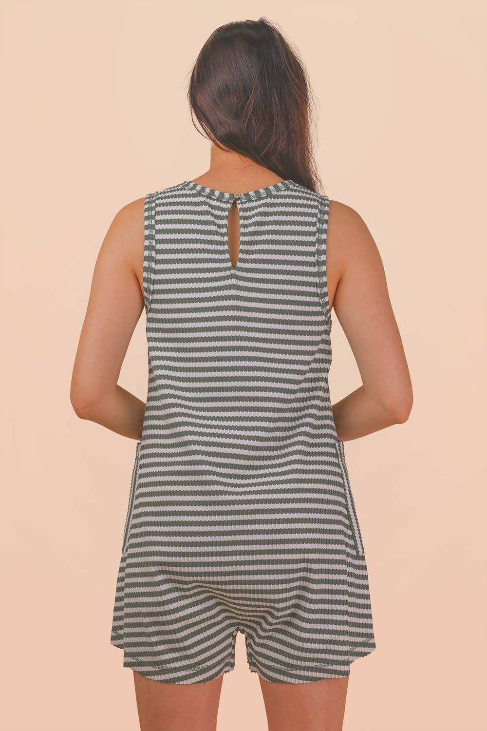 Lonnie Striped Knit Casual Comfy Romper