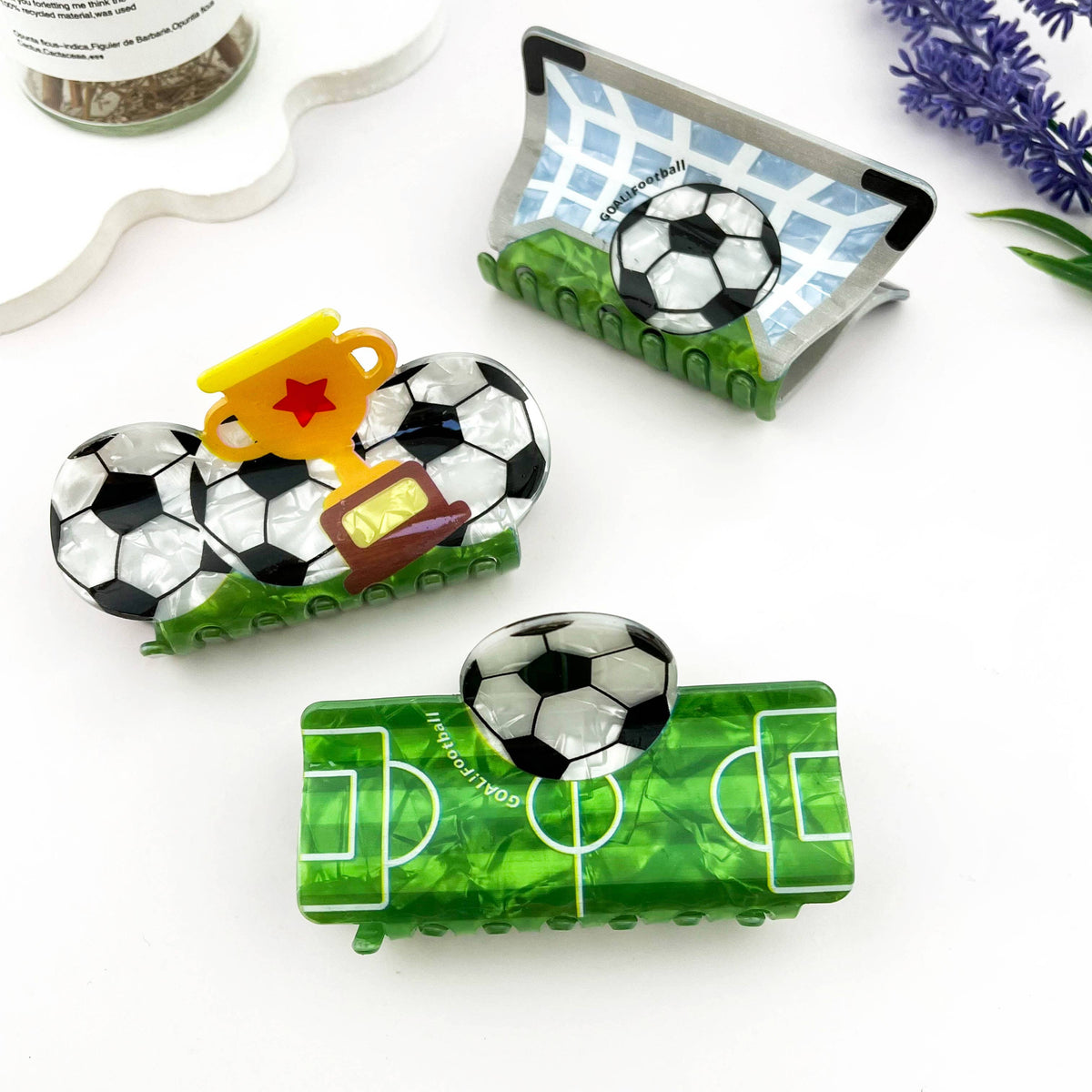 Sports Theme Hair Claw Clip - Ball Game Inspired Style