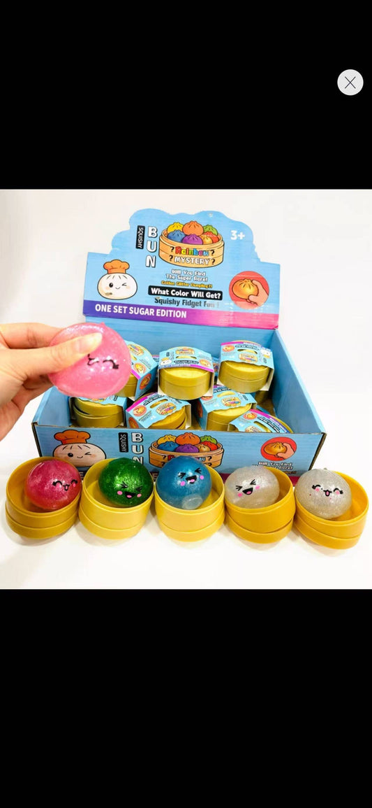 MINI Gel Glitter Squishy Dumpling w/ Face | A0113
