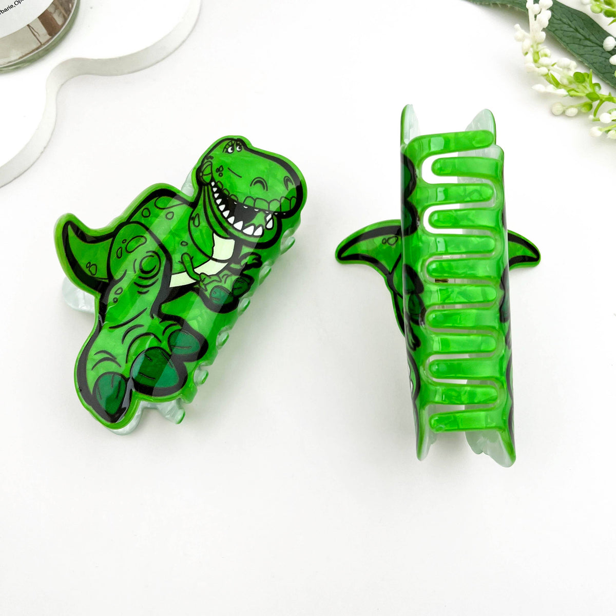 🦖 Green T-Rex Print Claw Clip – Fun Dinosaur Hair Accessory