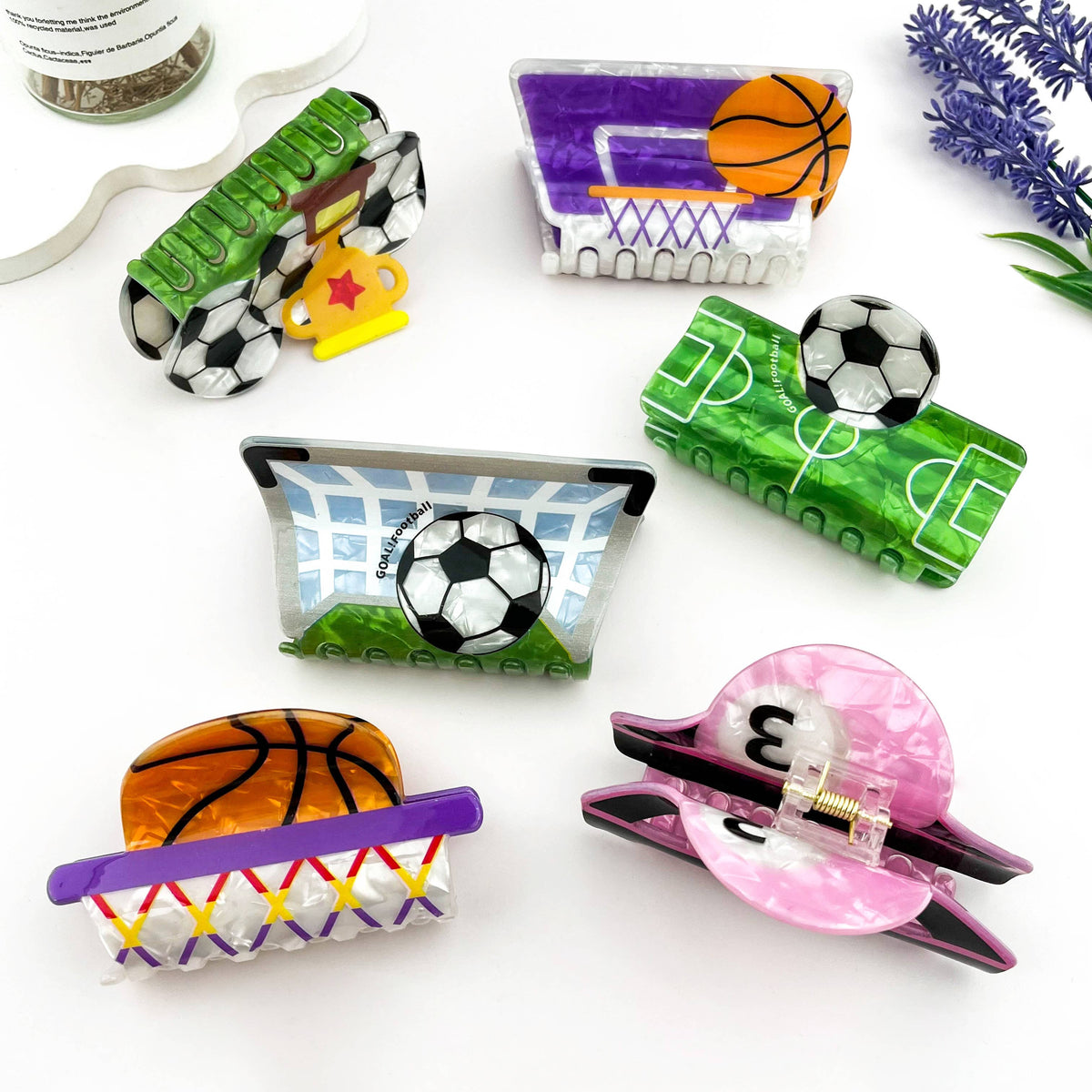 Sports Theme Hair Claw Clip - Ball Game Inspired Style