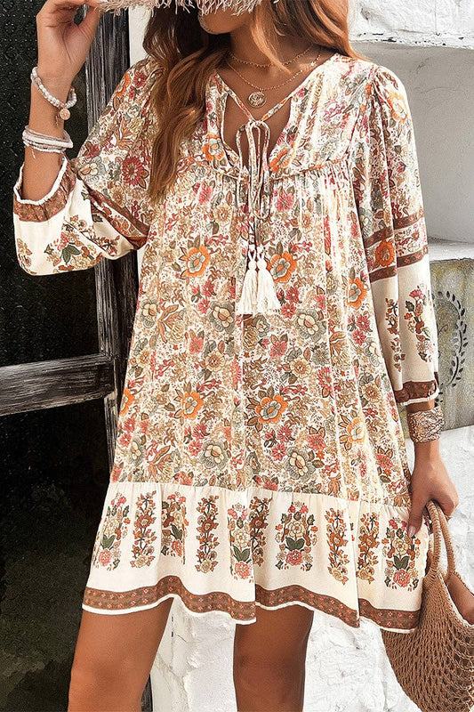 Floral Print Casual Bohemian Dress