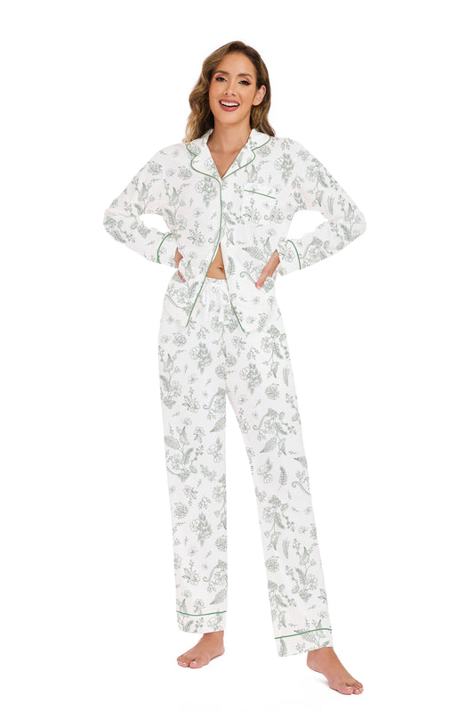 2025 Women’s Cotton Pajama Set with Printed Design