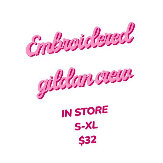 Embroidered gildan crew (S-XL)
