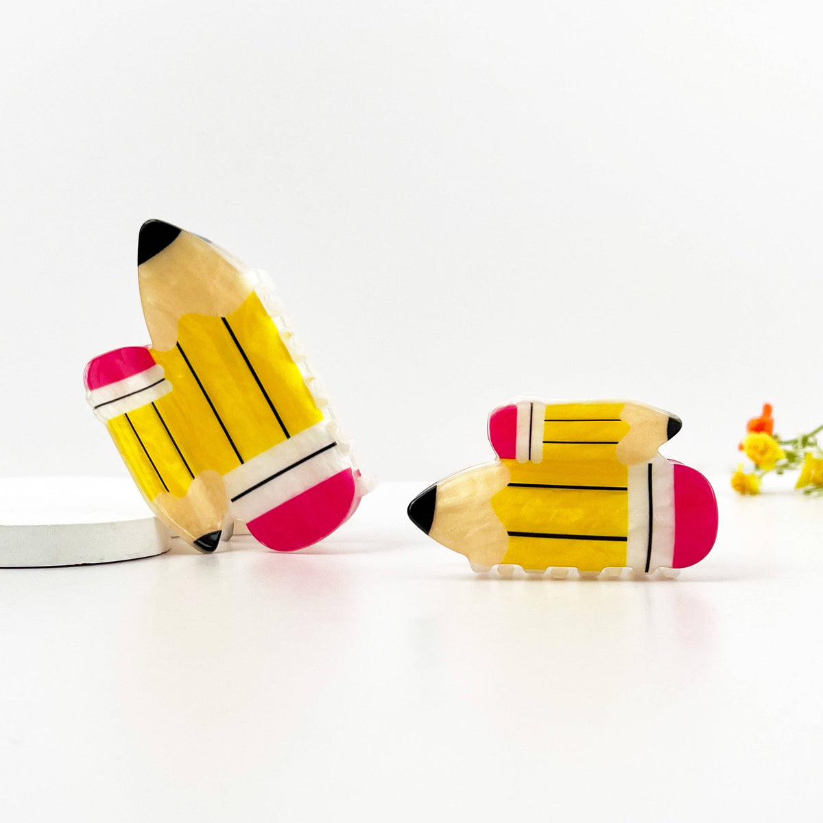 Cartoon Fun Big and Small Pencil Stationery Hair Claw Clip