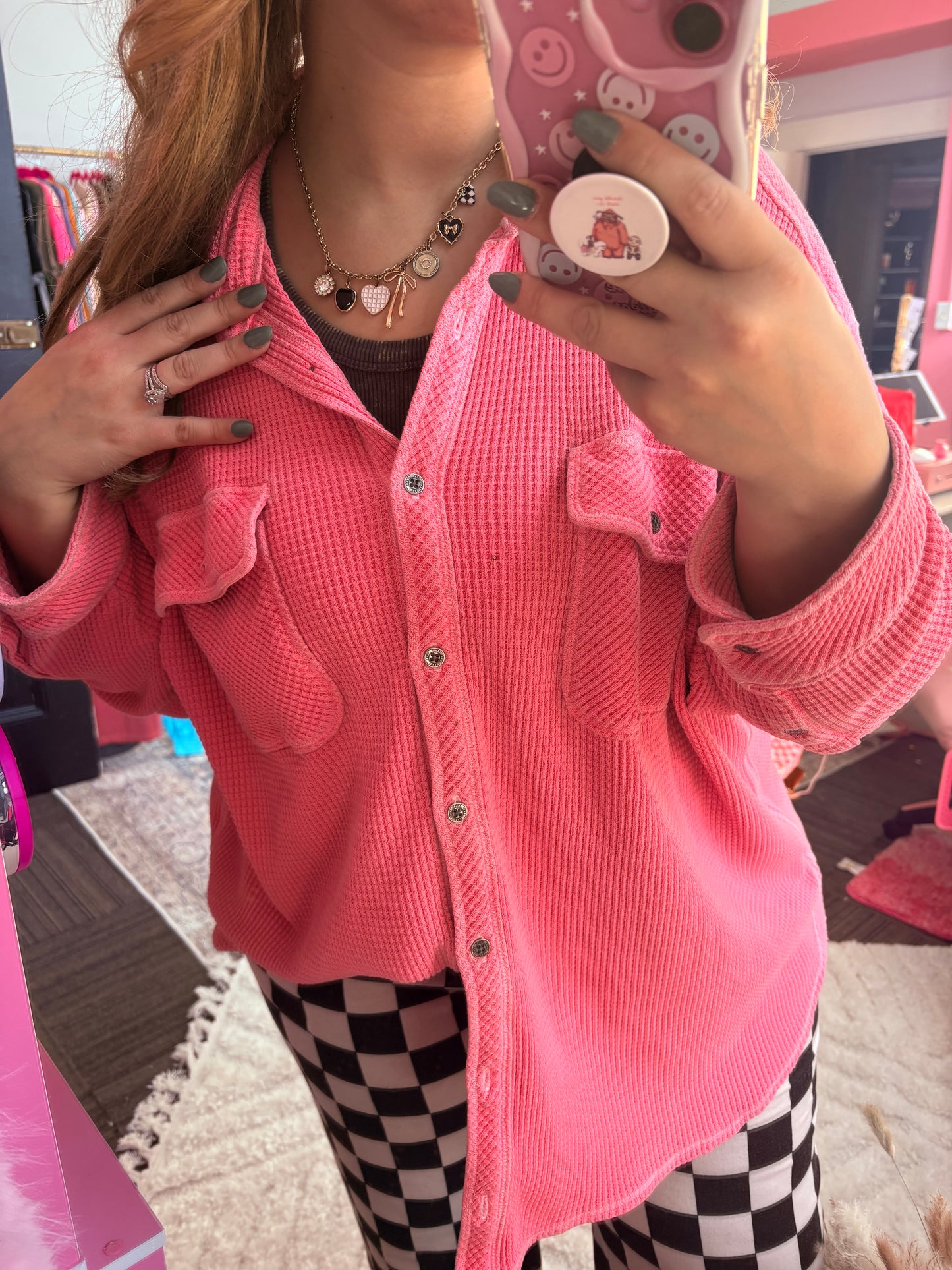 Mythic Checkered bow charm necklace