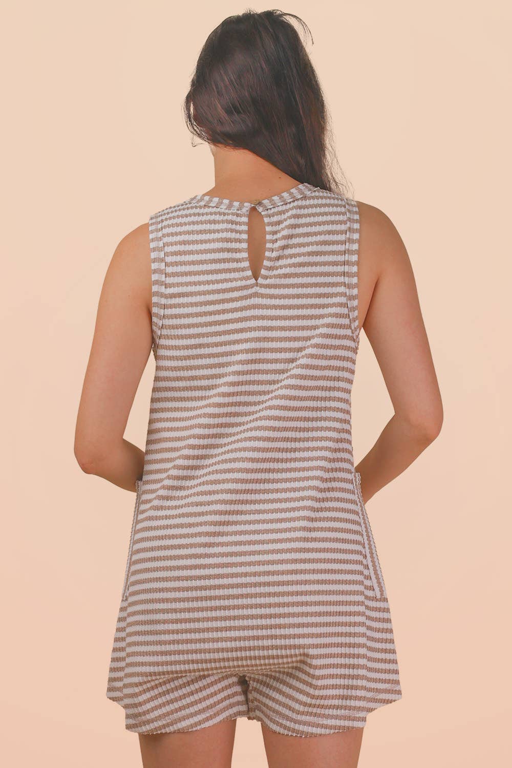 Lonnie Striped Knit Casual Comfy Romper