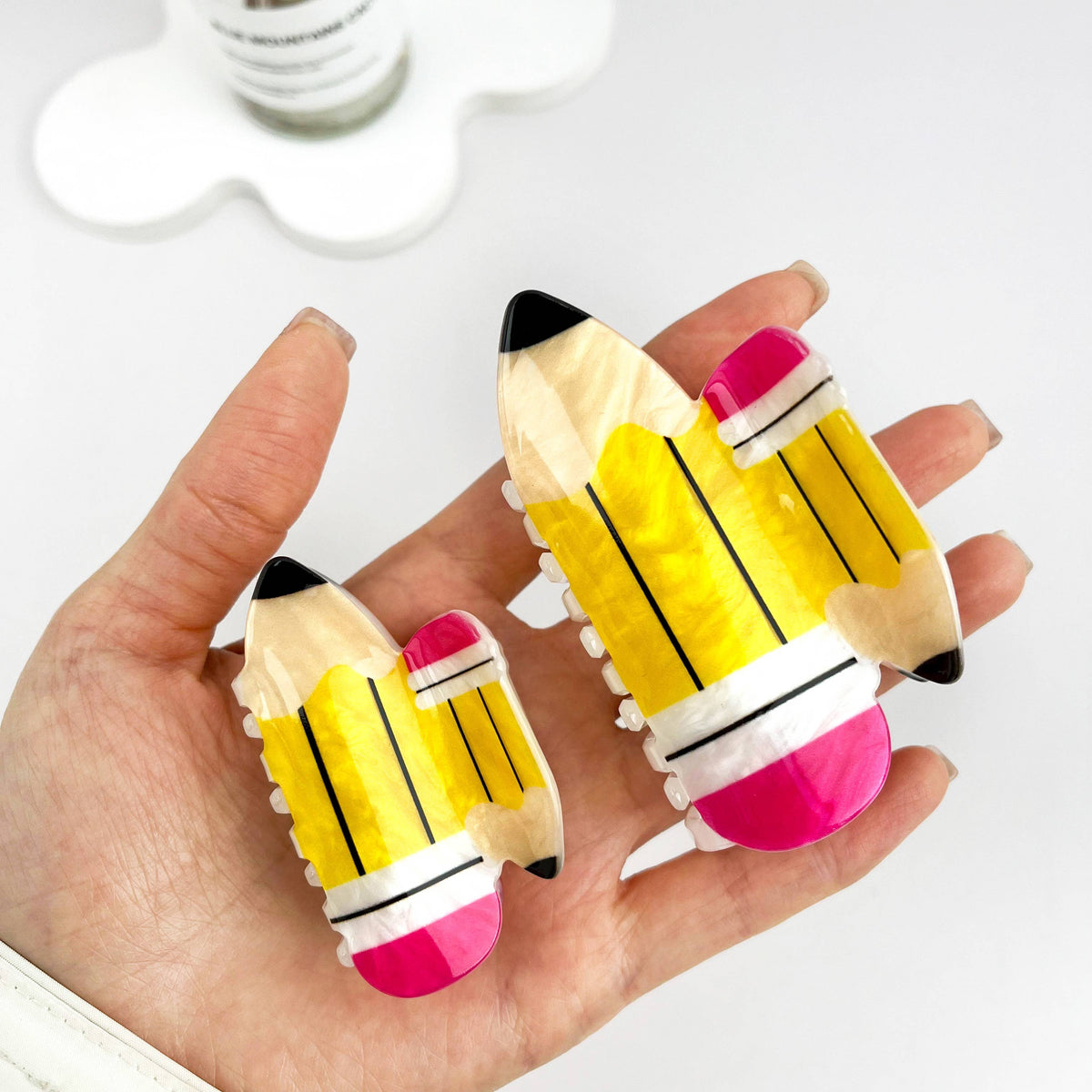 Cartoon Fun Big and Small Pencil Stationery Hair Claw Clip