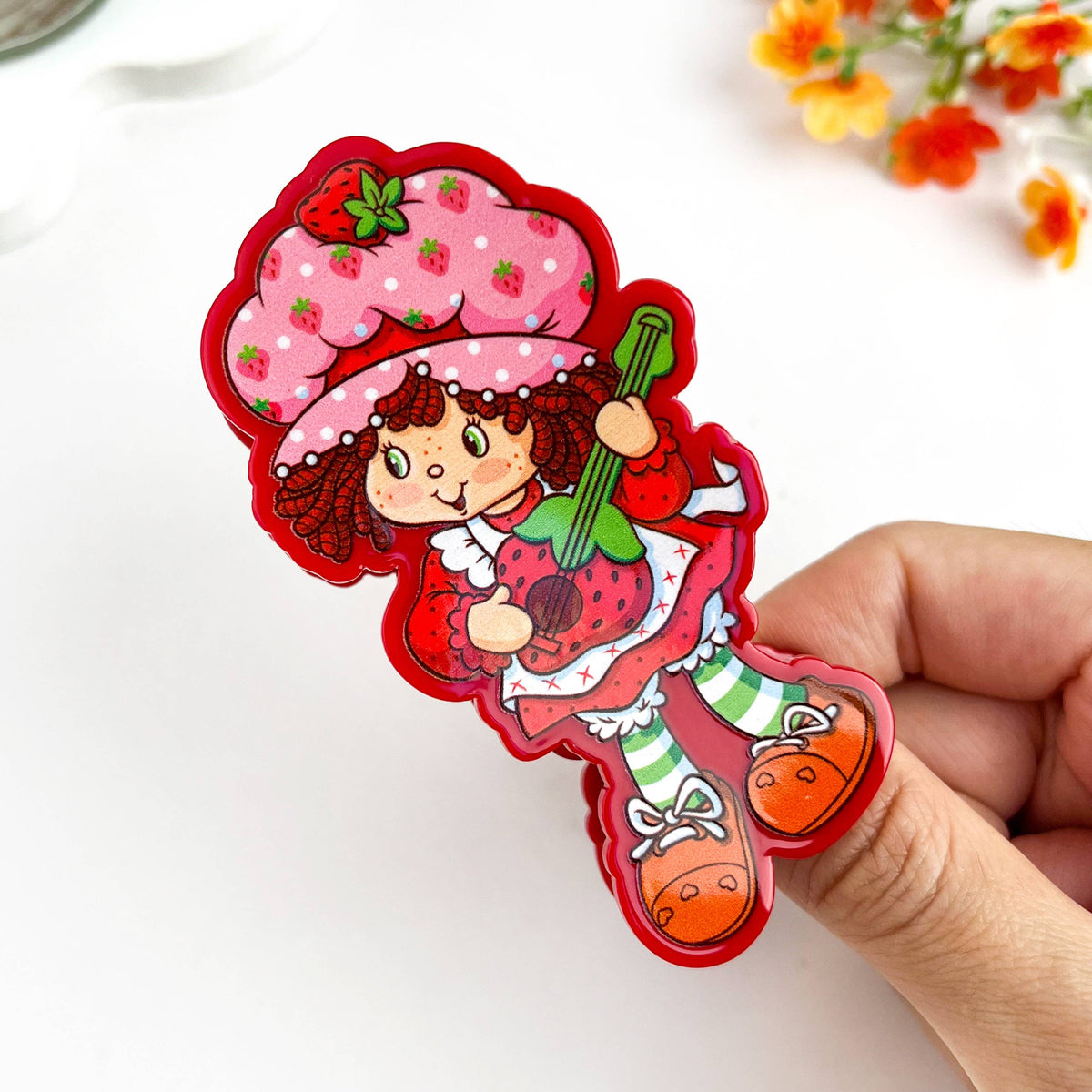 Strawberry Girl Printed Hair Claw Clip