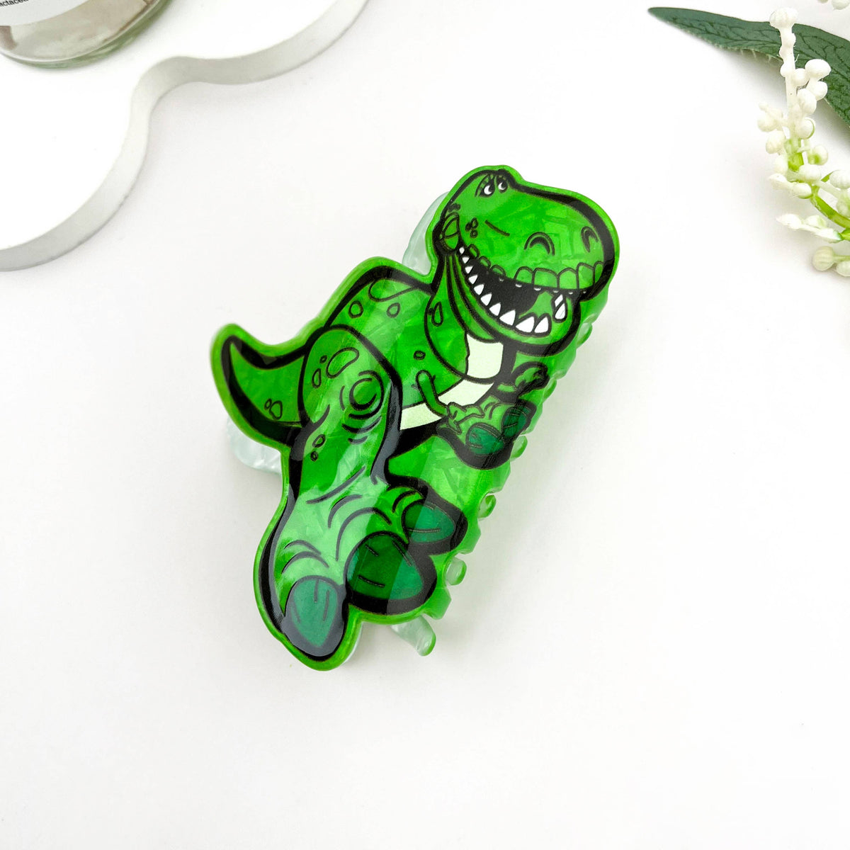 🦖 Green T-Rex Print Claw Clip – Fun Dinosaur Hair Accessory