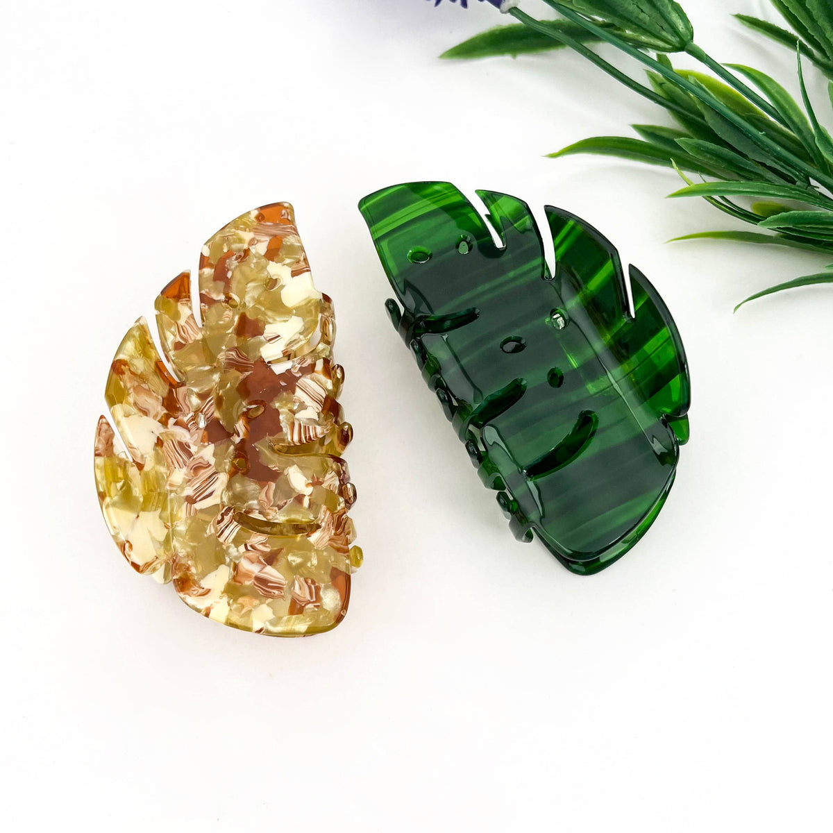 Hollow Monstera Leaf Creative Hair Claw Clip