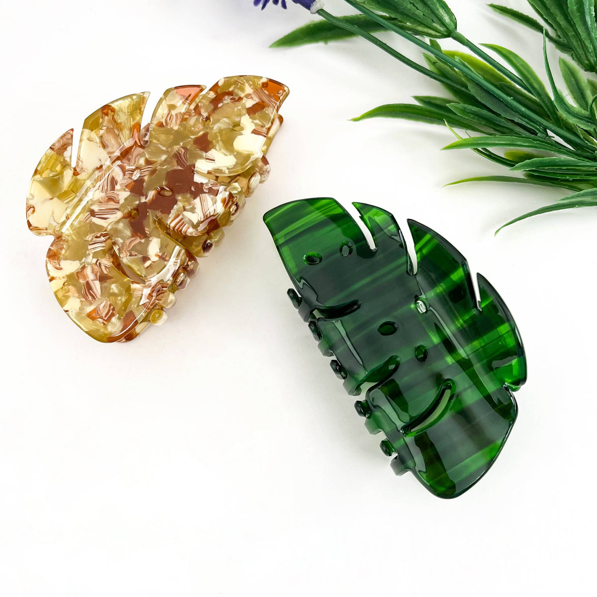Hollow Monstera Leaf Creative Hair Claw Clip