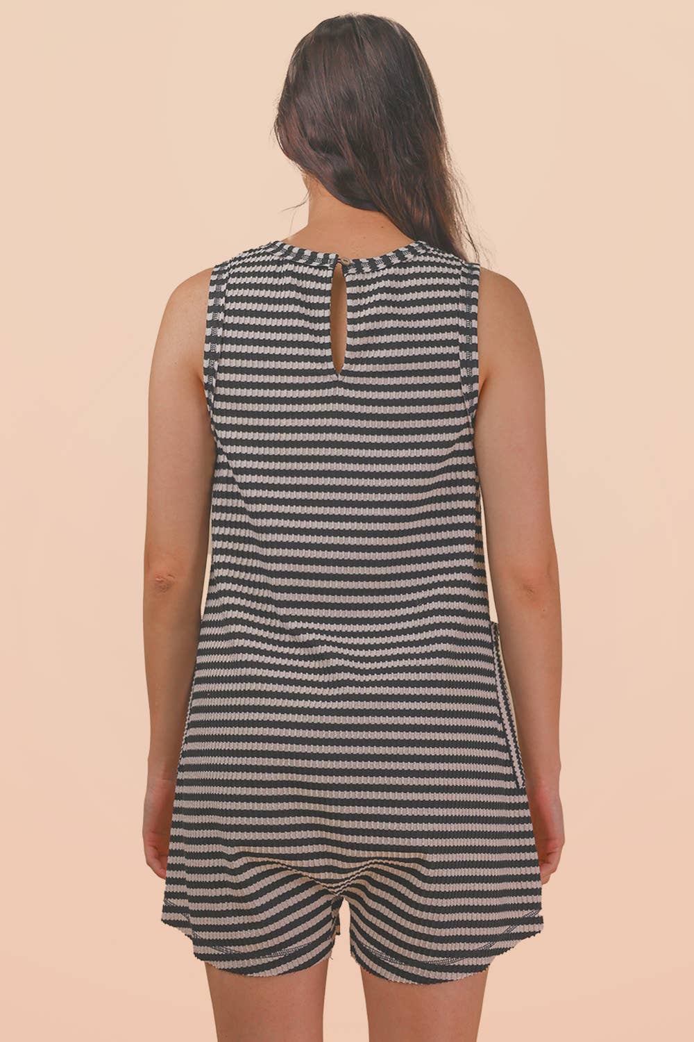 Lonnie Striped Knit Casual Comfy Romper