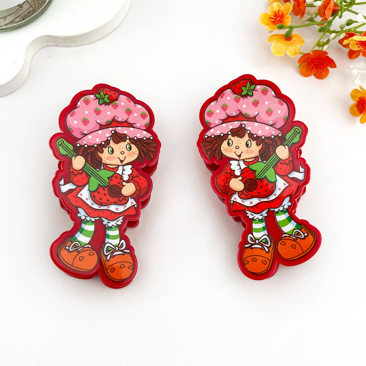 Strawberry Girl Printed Hair Claw Clip