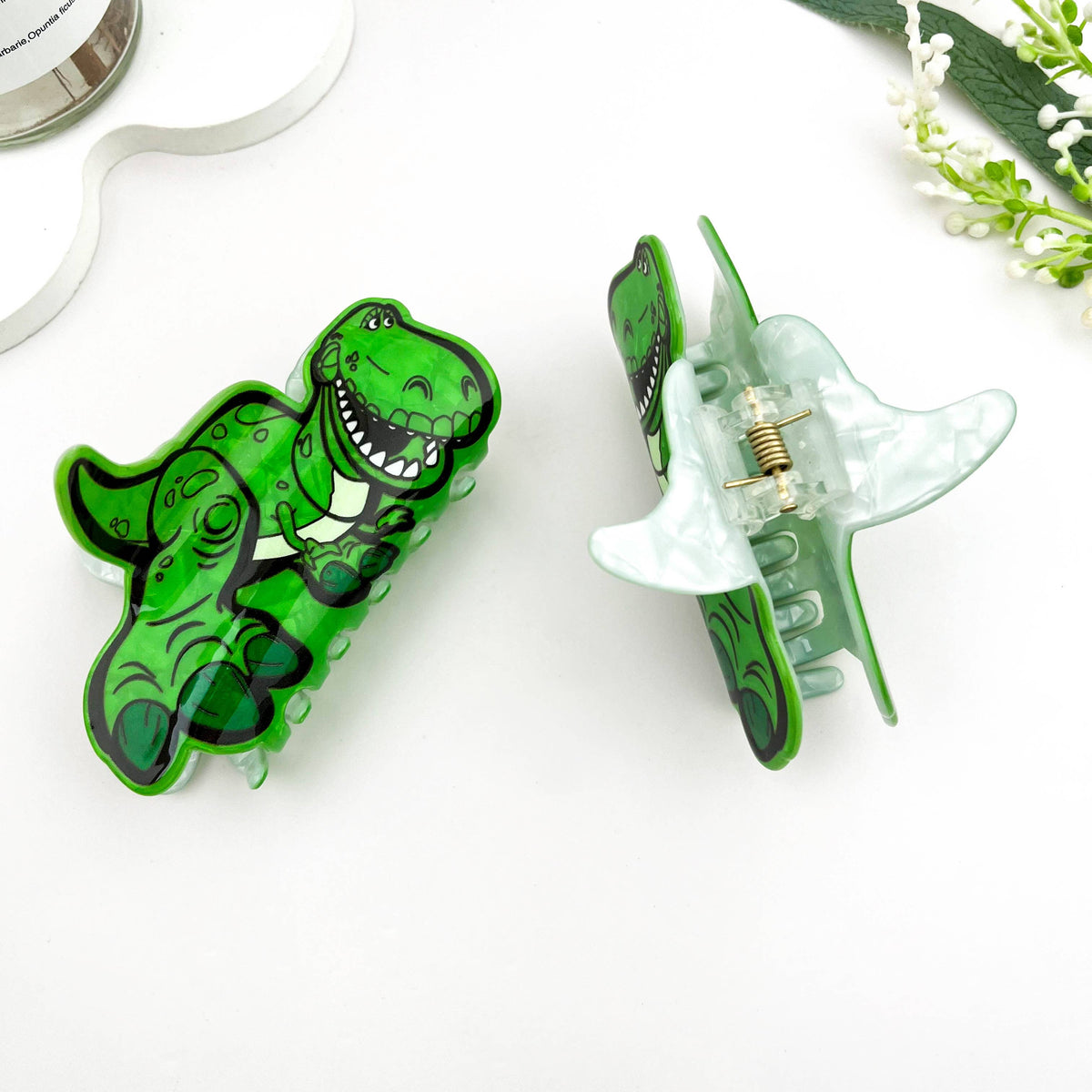 🦖 Green T-Rex Print Claw Clip – Fun Dinosaur Hair Accessory