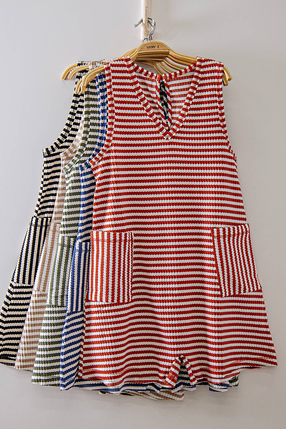 Lonnie Striped Knit Casual Comfy Romper