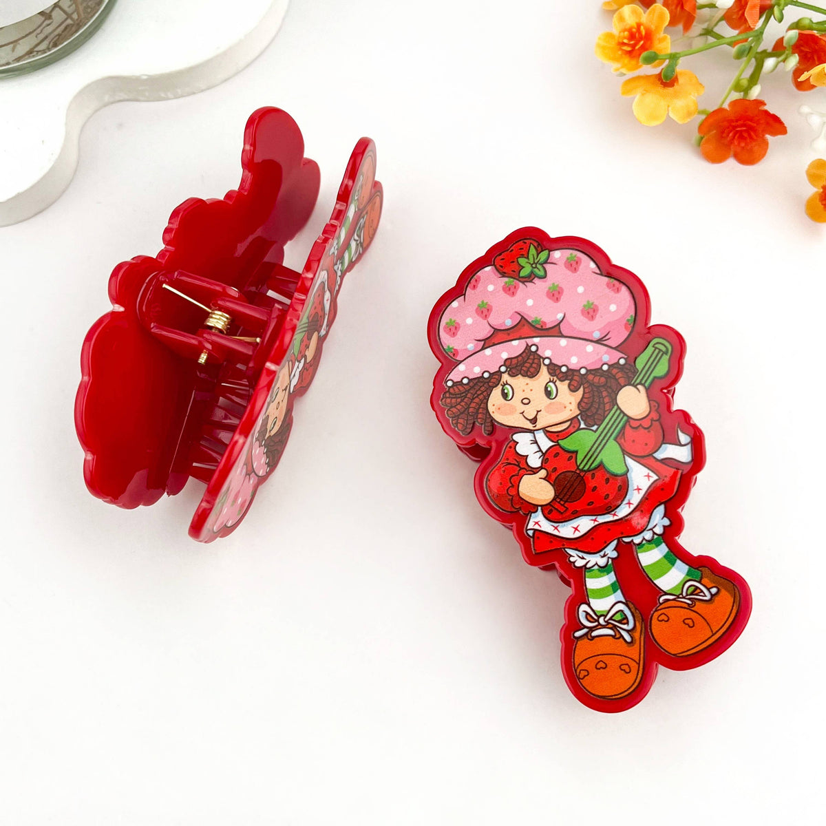 Strawberry Girl Printed Hair Claw Clip
