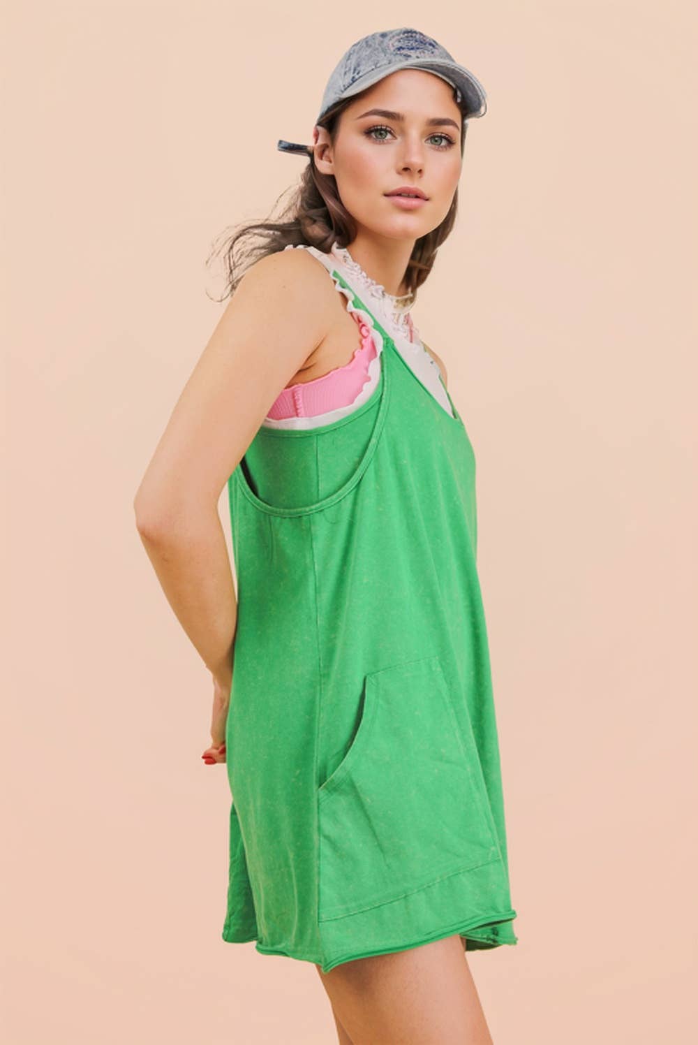 Jessie Mineral Washed Knit Mini Dress with Shorts Inside 