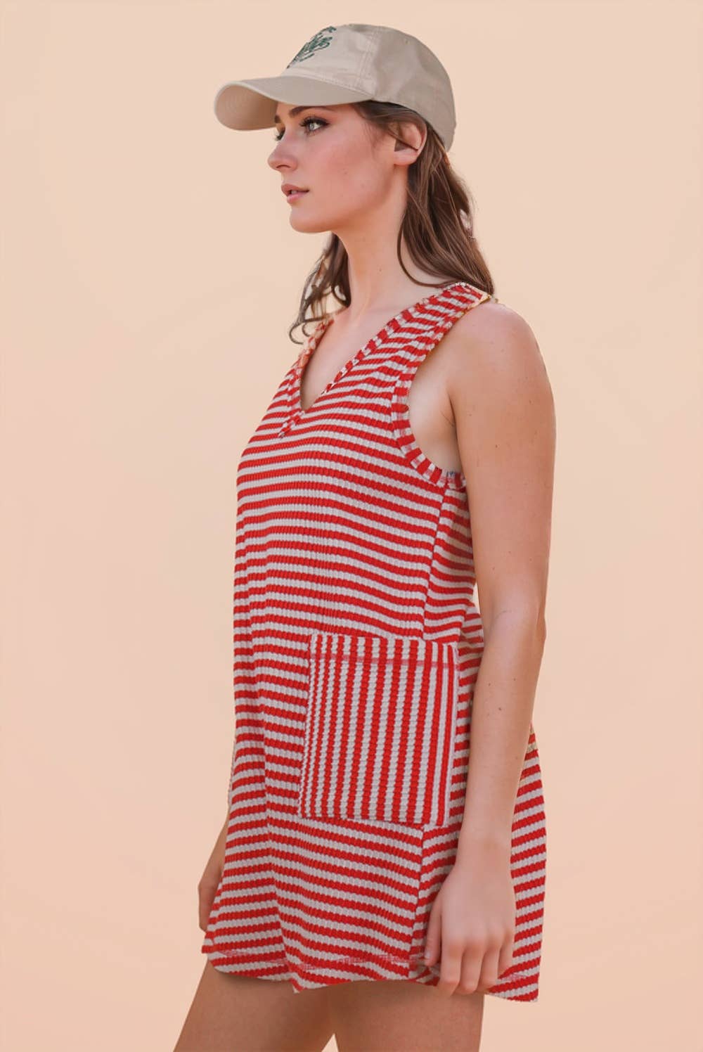 Lonnie Striped Knit Casual Comfy Romper
