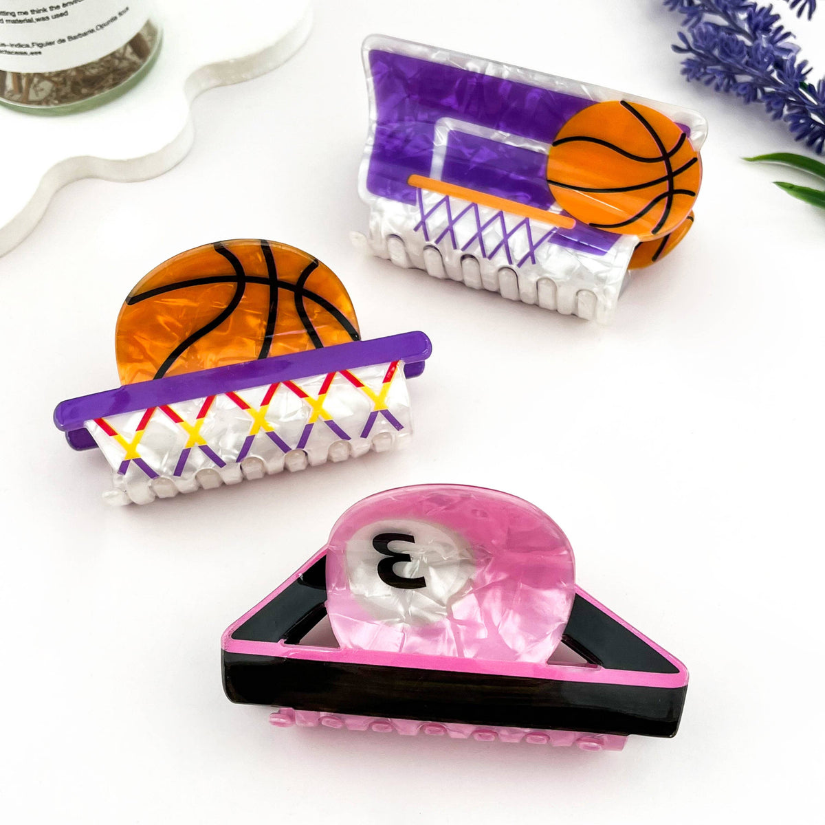 Sports Theme Hair Claw Clip - Ball Game Inspired Style